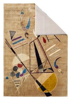 French Mid Century Artistic Wool Rug Design after Kandinsky 6’7" x 9’11"