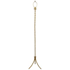 French Mid-Century Bagues Style Faux Bamboo Floor Lamp