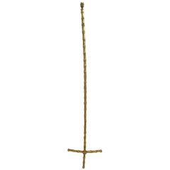 Lampadaire français en faux bambou de style Baguès du milieu du siècle dernier