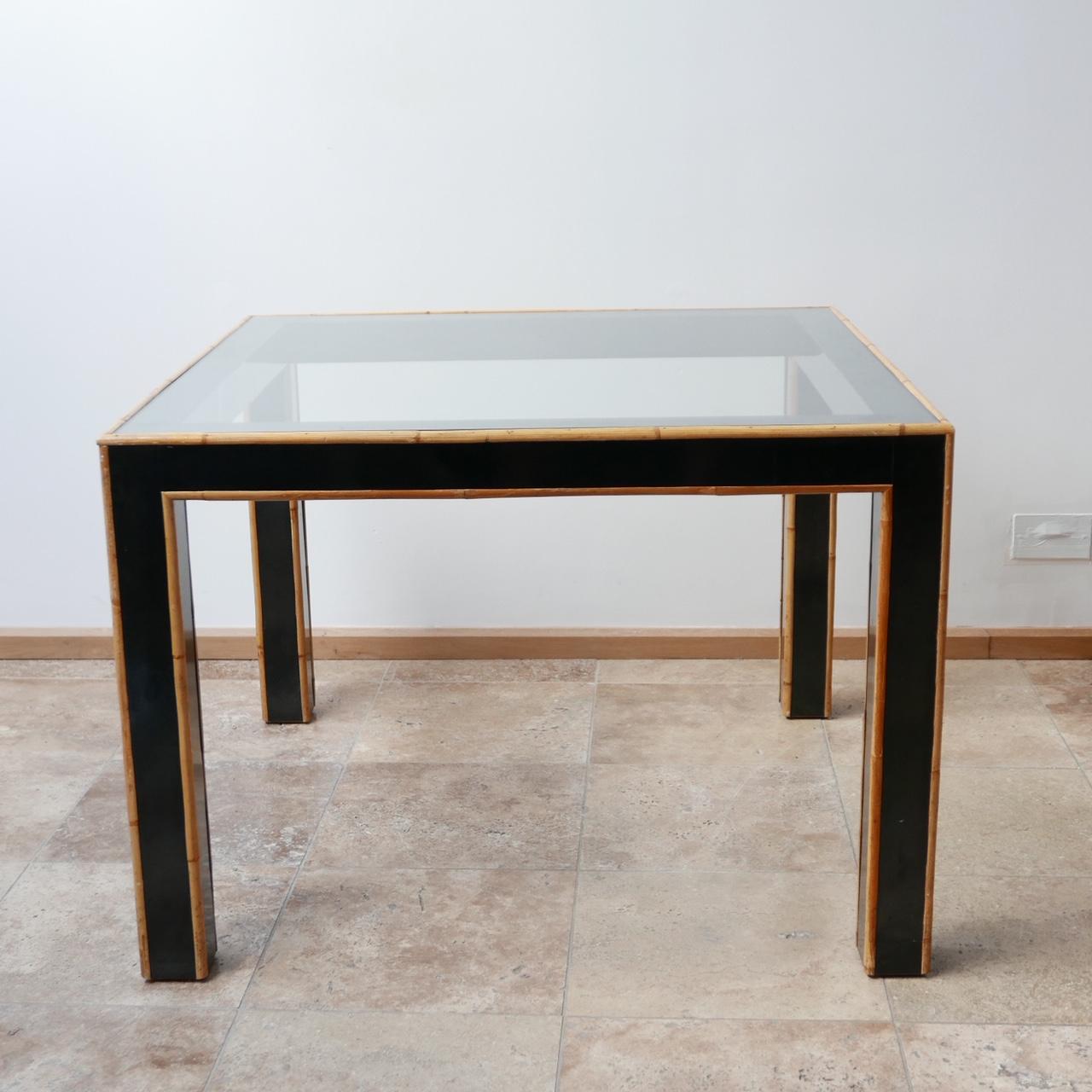 French Midcentury Bamboo Ebonized Dining Conservatory Table 4