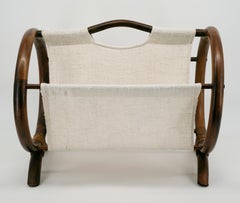 French Mid-Century Bamboo & Rattan Magazine Rack, 1960s