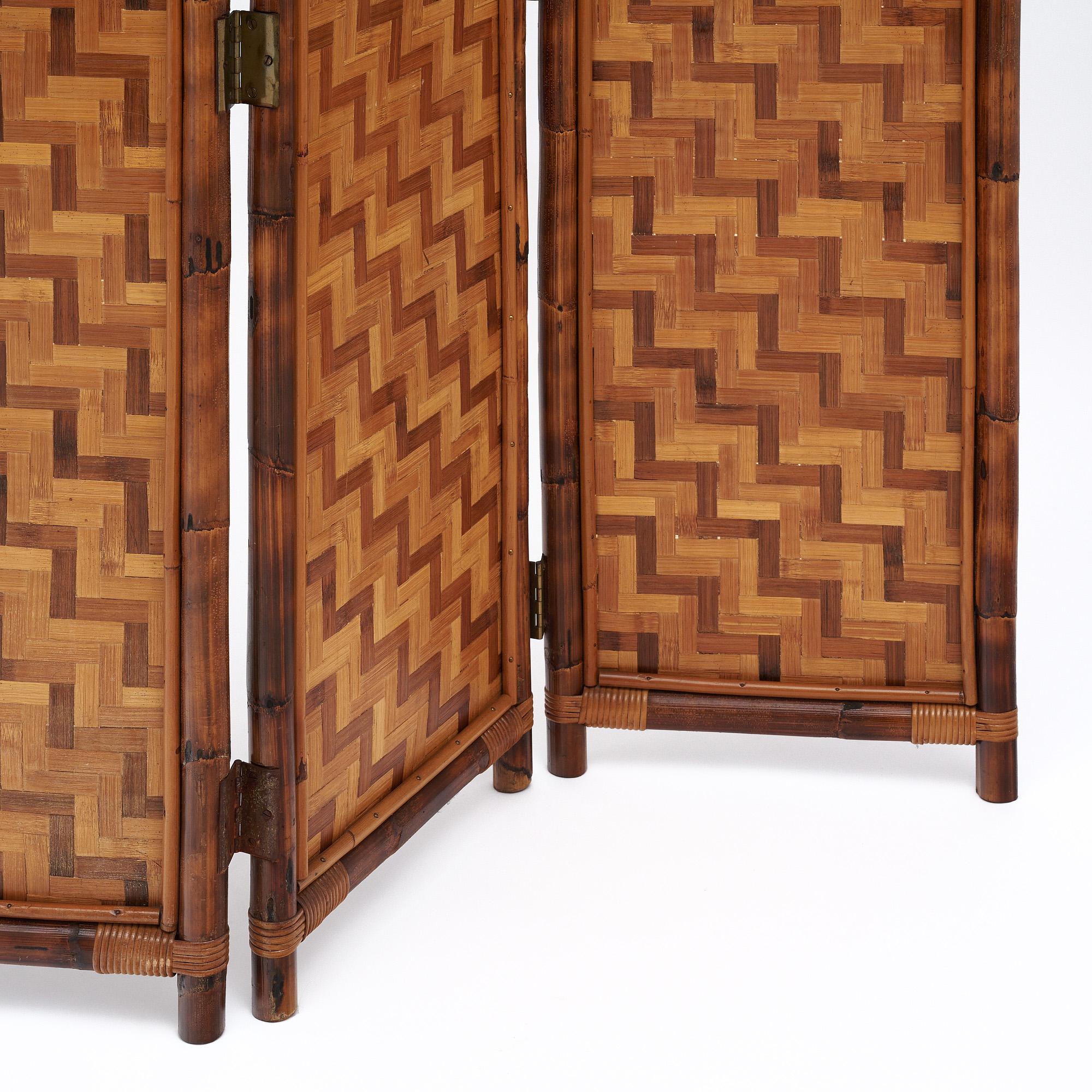 Mid-Century Modern French Mid-Century Bamboo Screen For Sale