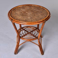 Französischer Beistelltisch aus gebogenem Rattan und Bambus aus der Jahrhundertmitte