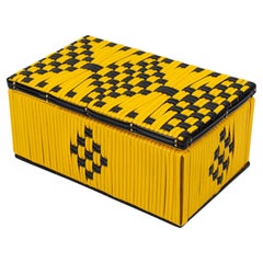 Vintage Mid-Century Black and Yellow Vinyl Plastic Scooby Box, France 1950s