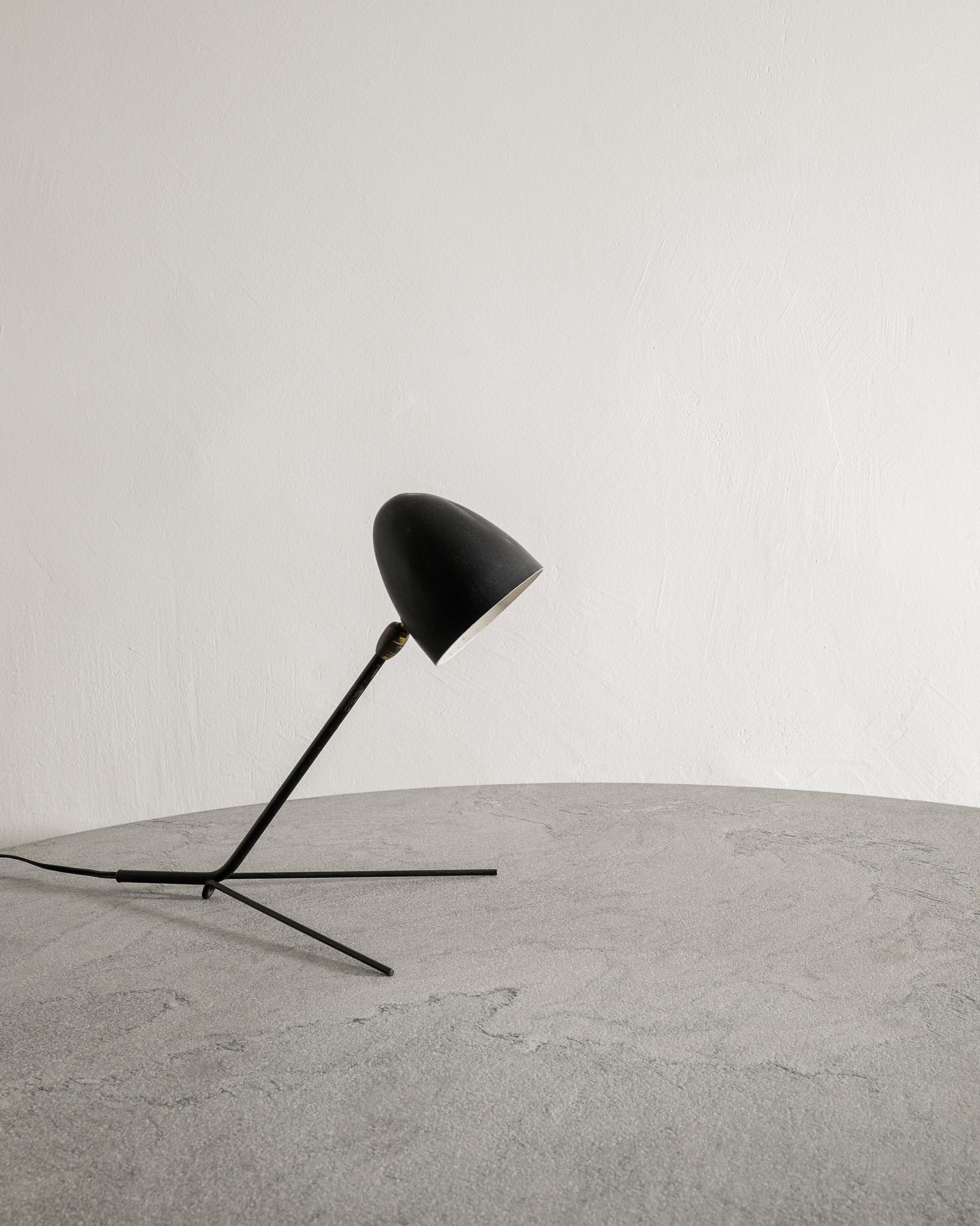 Französische Mid-Century-Schwarzmetall-