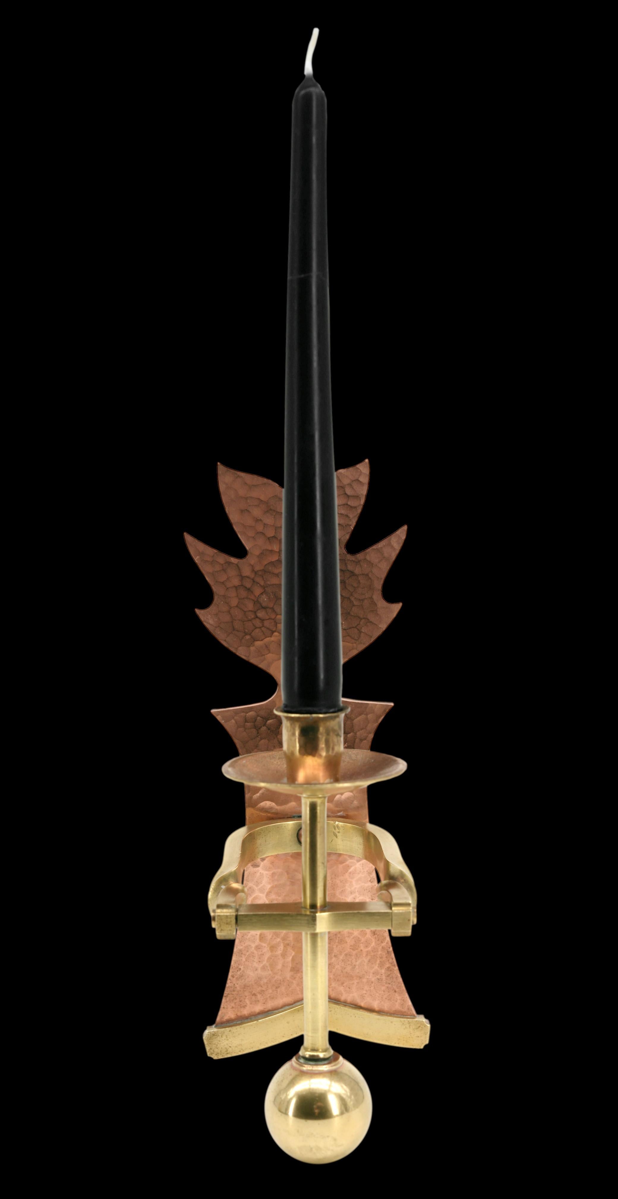 Hammered French Mid-Century Boat Candle Sconces, 1950s For Sale