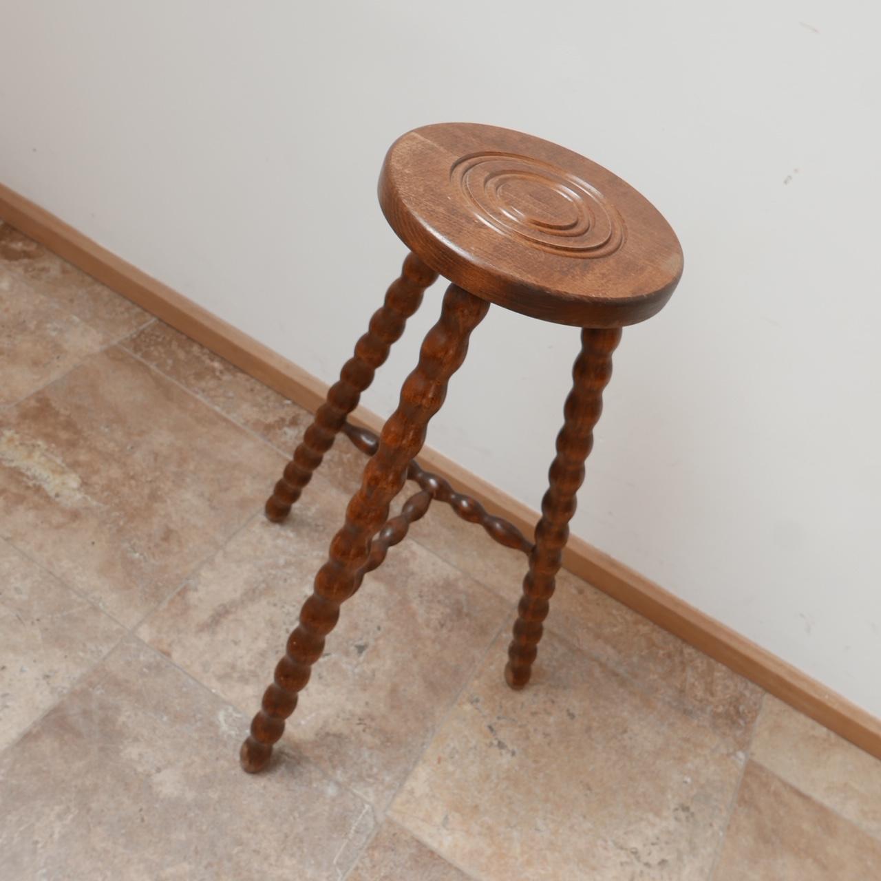 French Mid-Century Bobbin Selette Sculpture Stand or Side Table 1