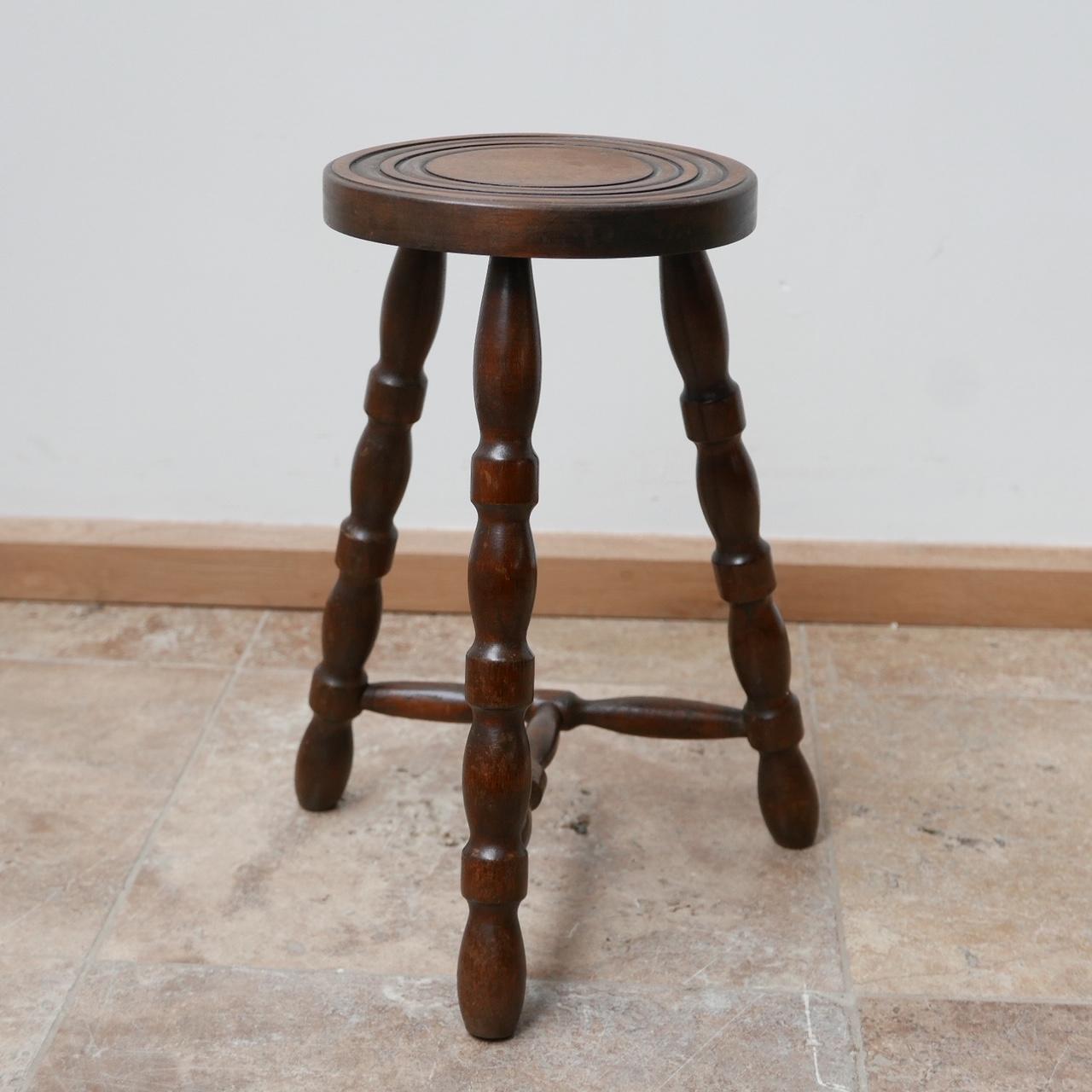 20th Century French Mid-Century Bobbin Stool or Side Table