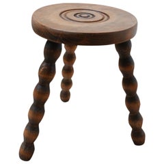 French Mid-Century Bobbin Stool or Side Table