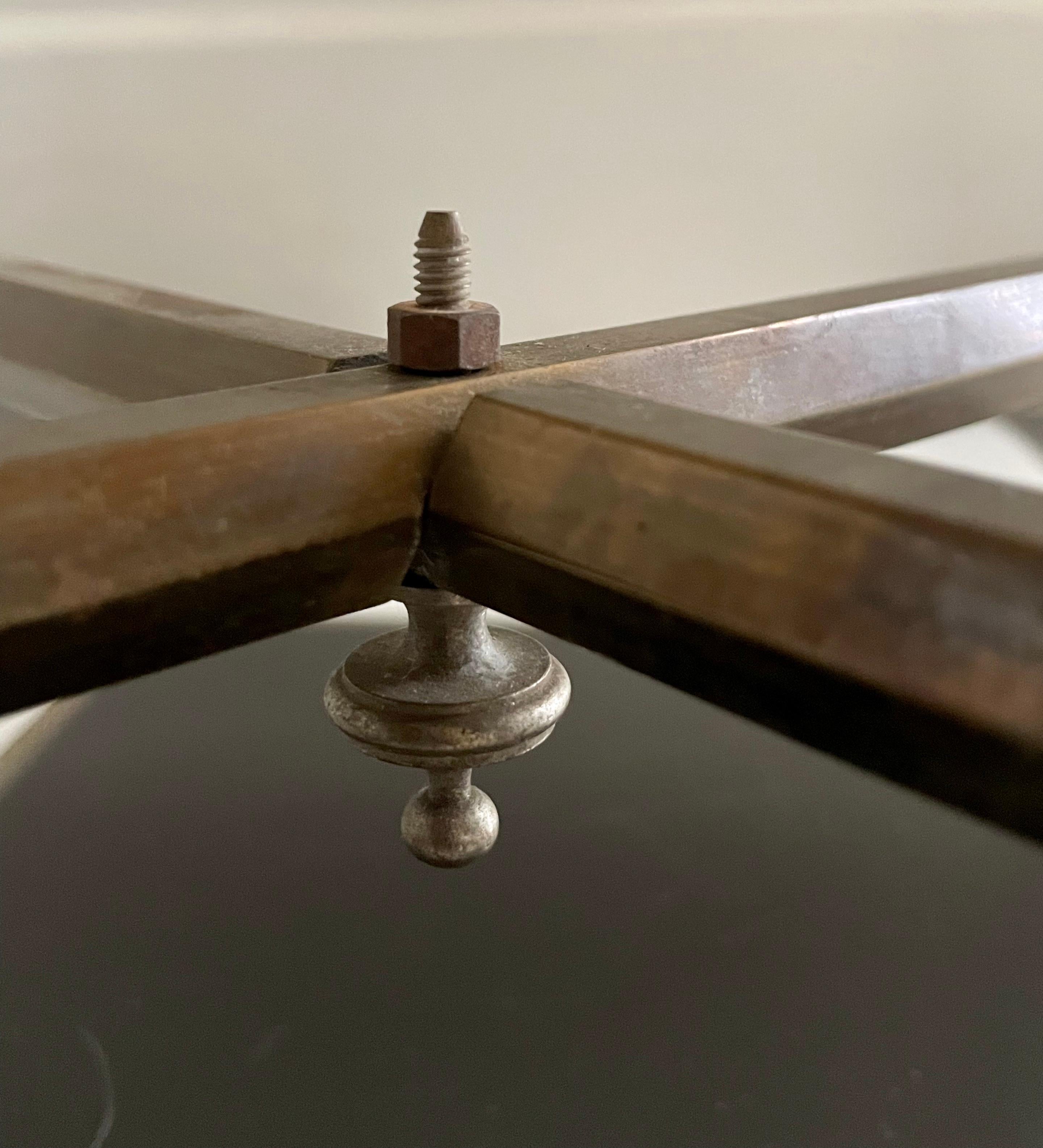 French Mid-Century Brass and Marble Coffee Table in the Style of Maison Jansen For Sale 9