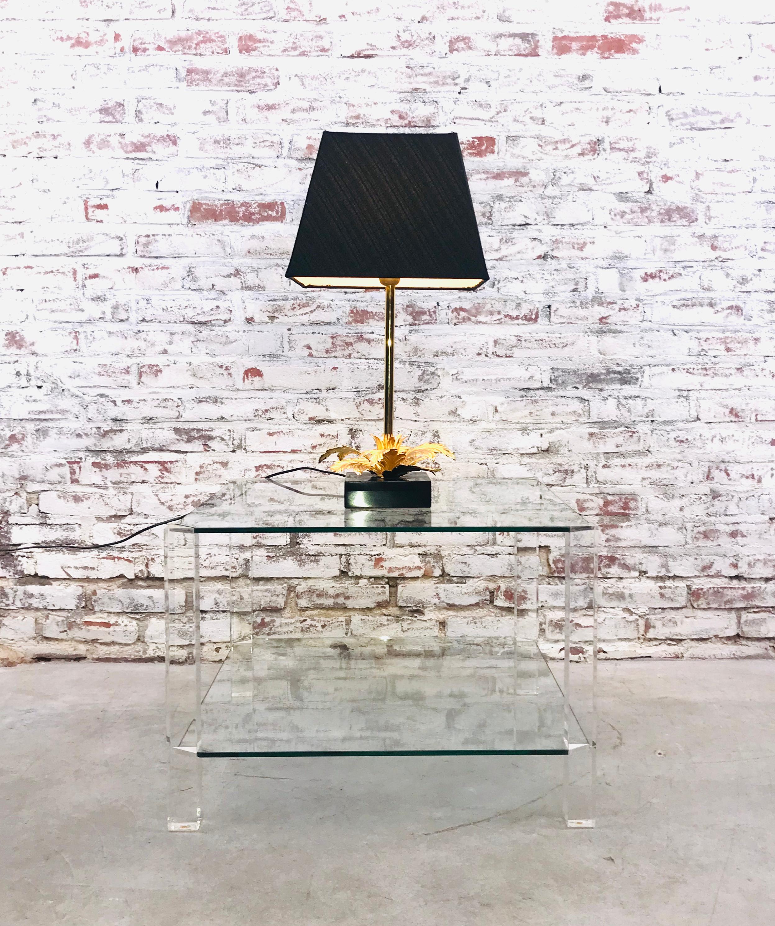 Late 20th Century Vintage French Mid-Century Brass and Marble Table Lamp by Maison Jansen, 1970s For Sale