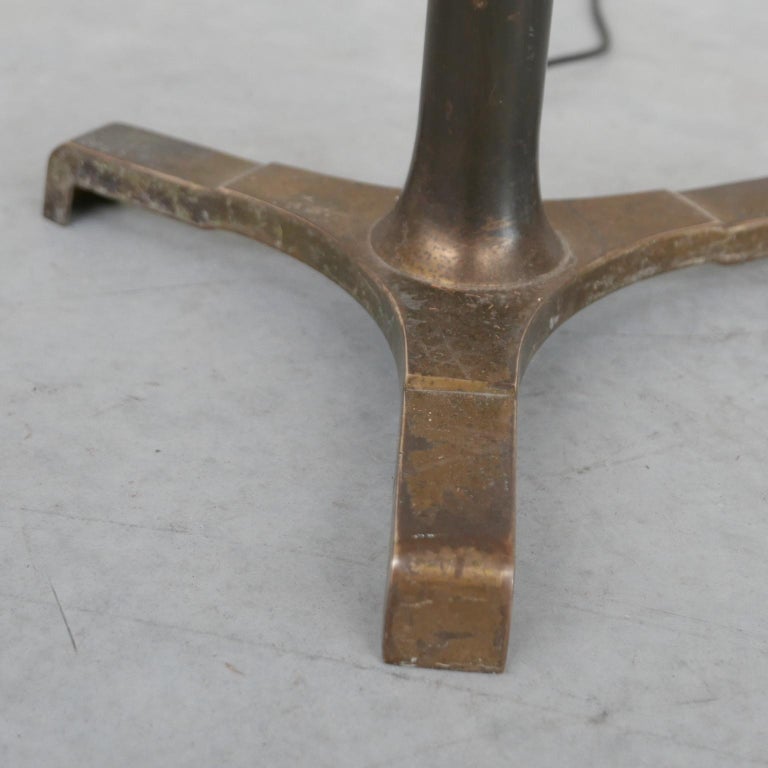 French Mid-Century Brass and Wood Floor Lamp For Sale at 1stDibs