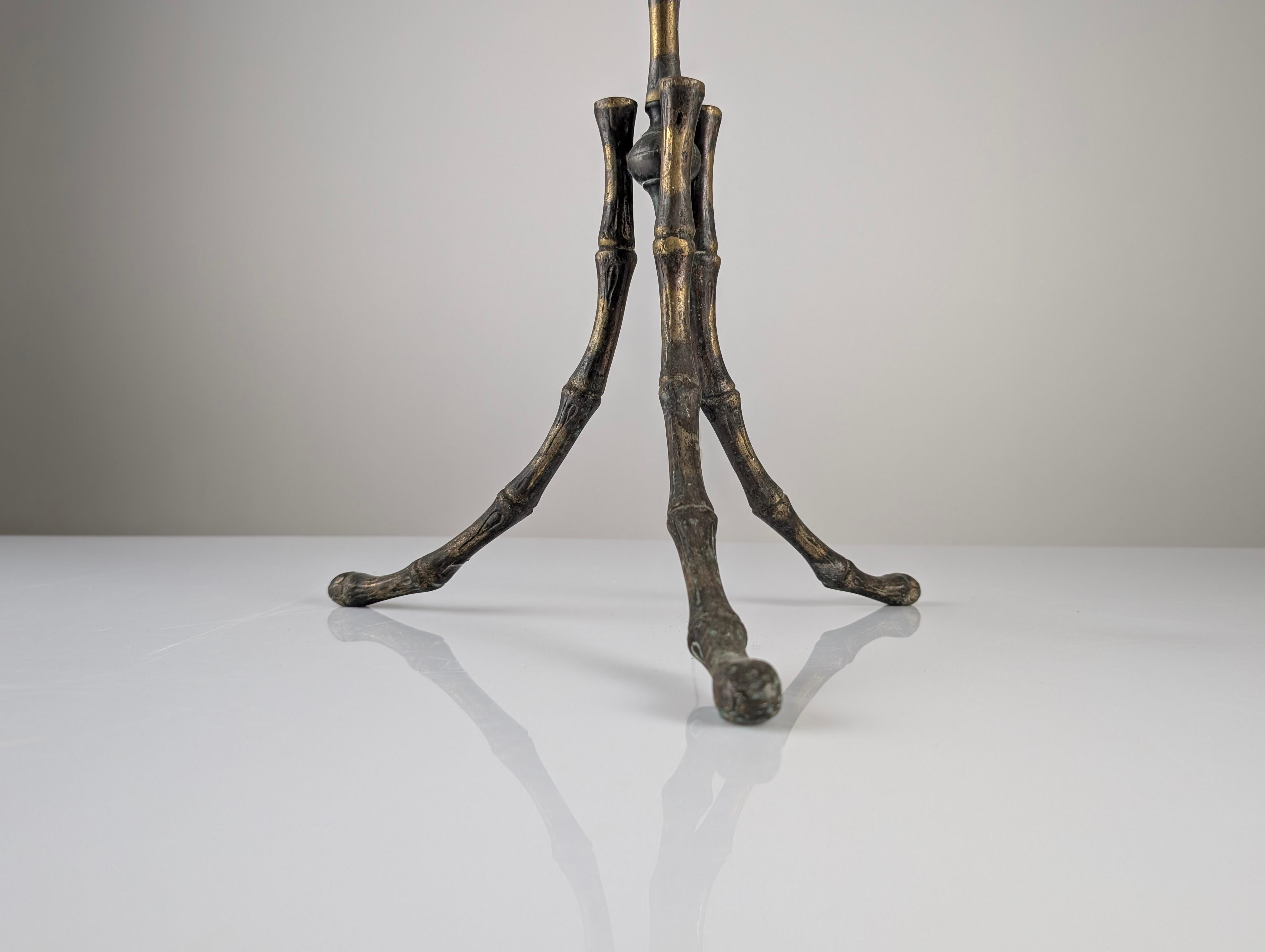 Mid-Century moderno Lampada da terra francese di metà secolo in ottone in stile bambù, stile Maison Baguès, anni '60 in vendita