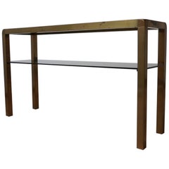 Vintage French Midcentury Brass Console Table