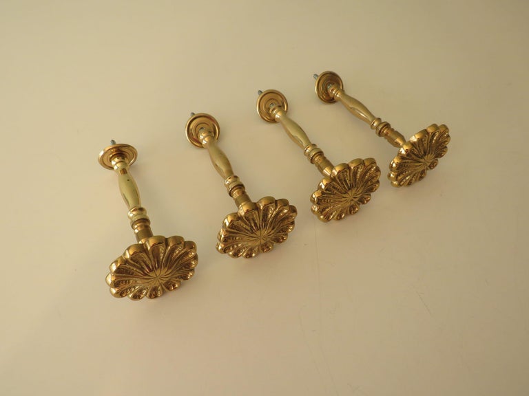 French Midcentury Brass Curtain Holder Tie Back Set Of 4 At 1stdibs Backs