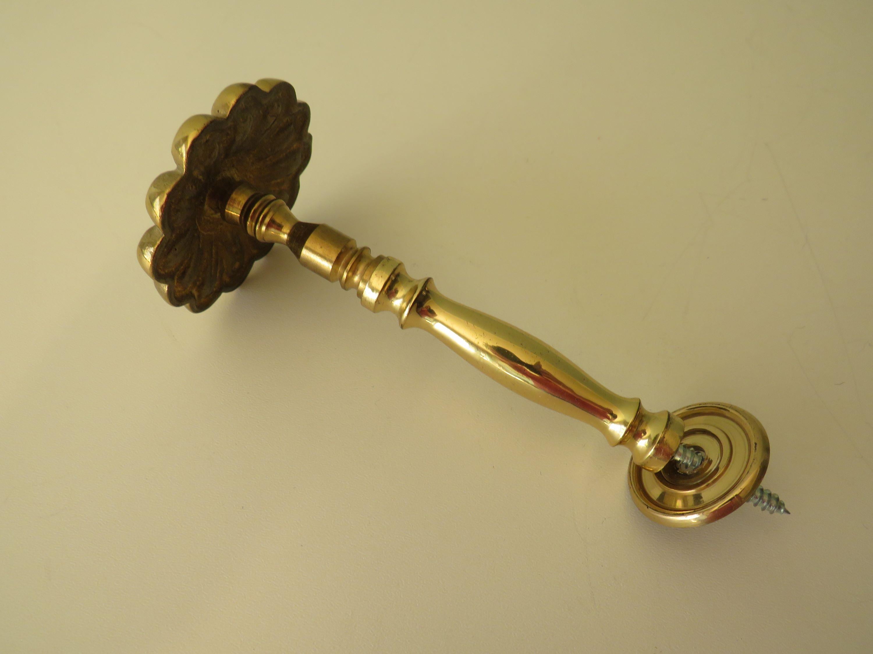 Mid-20th Century French Midcentury Brass Curtain Holder, Curtain Tie Back, Set of 4
