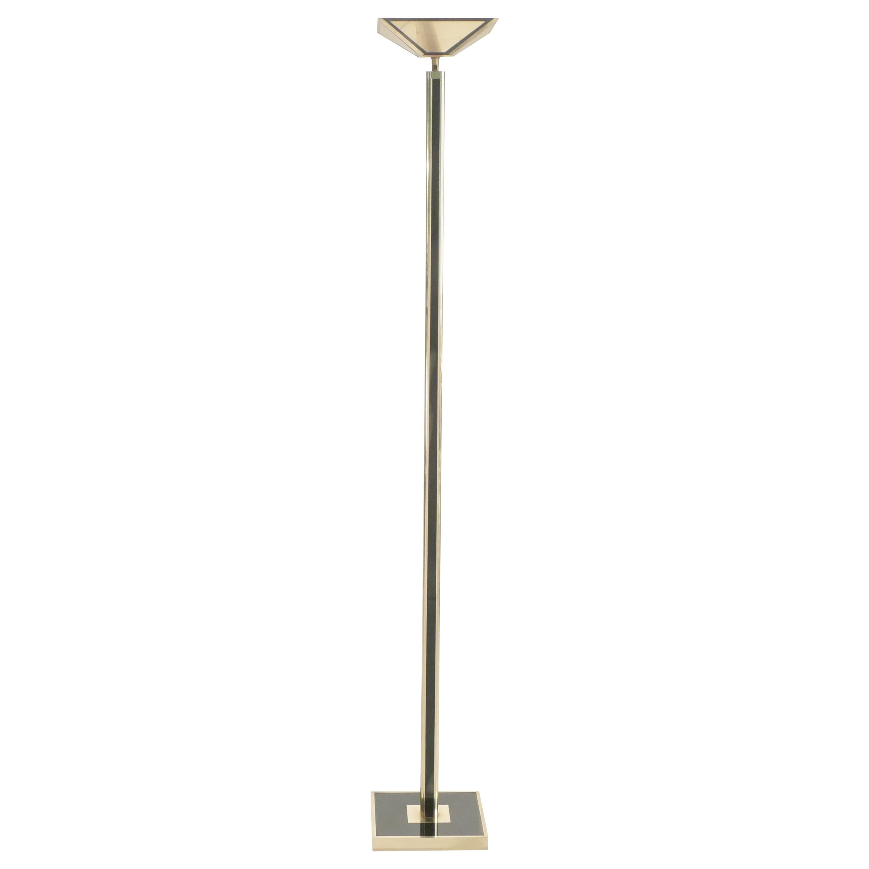 French Midcentury Brass Floor Lamp by Maison Romeo, 1970s