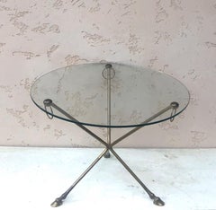 French Midcentury Brass Neoclassical Gueridon, circa 1950