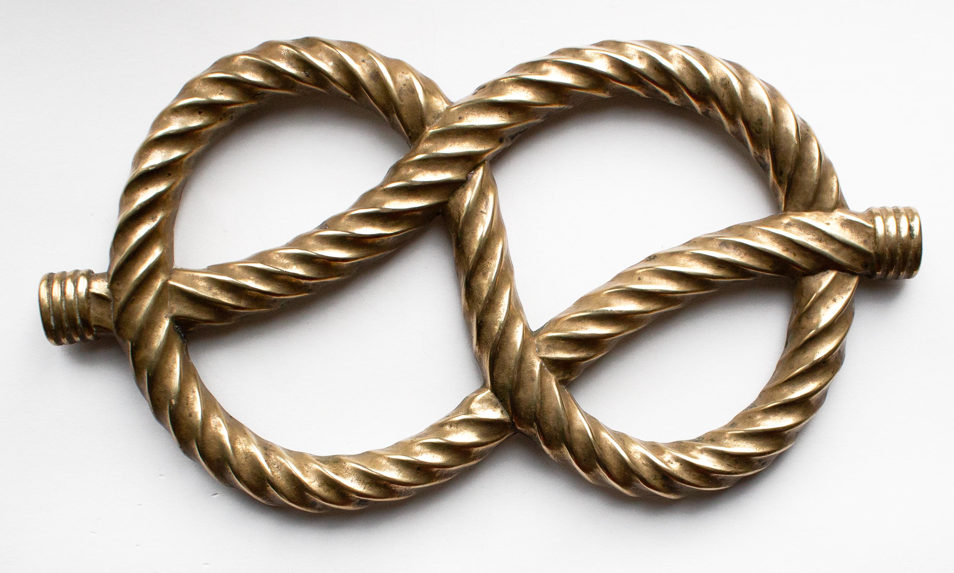 Mid-Century moderno Sottopentola francese di metà secolo in corda d'ottone in vendita