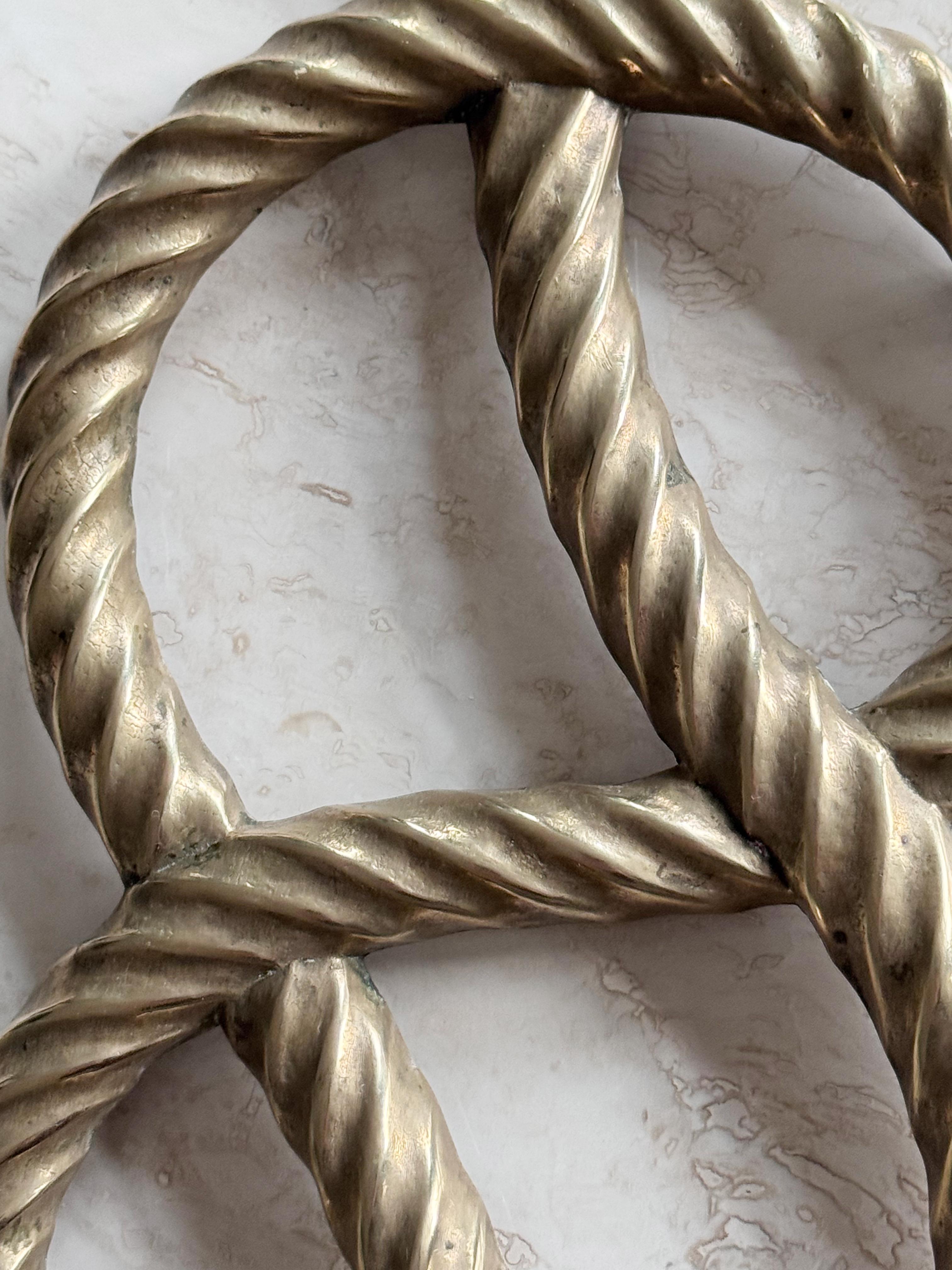 Ottone Sottopentola francese di metà secolo in corda d'ottone in vendita