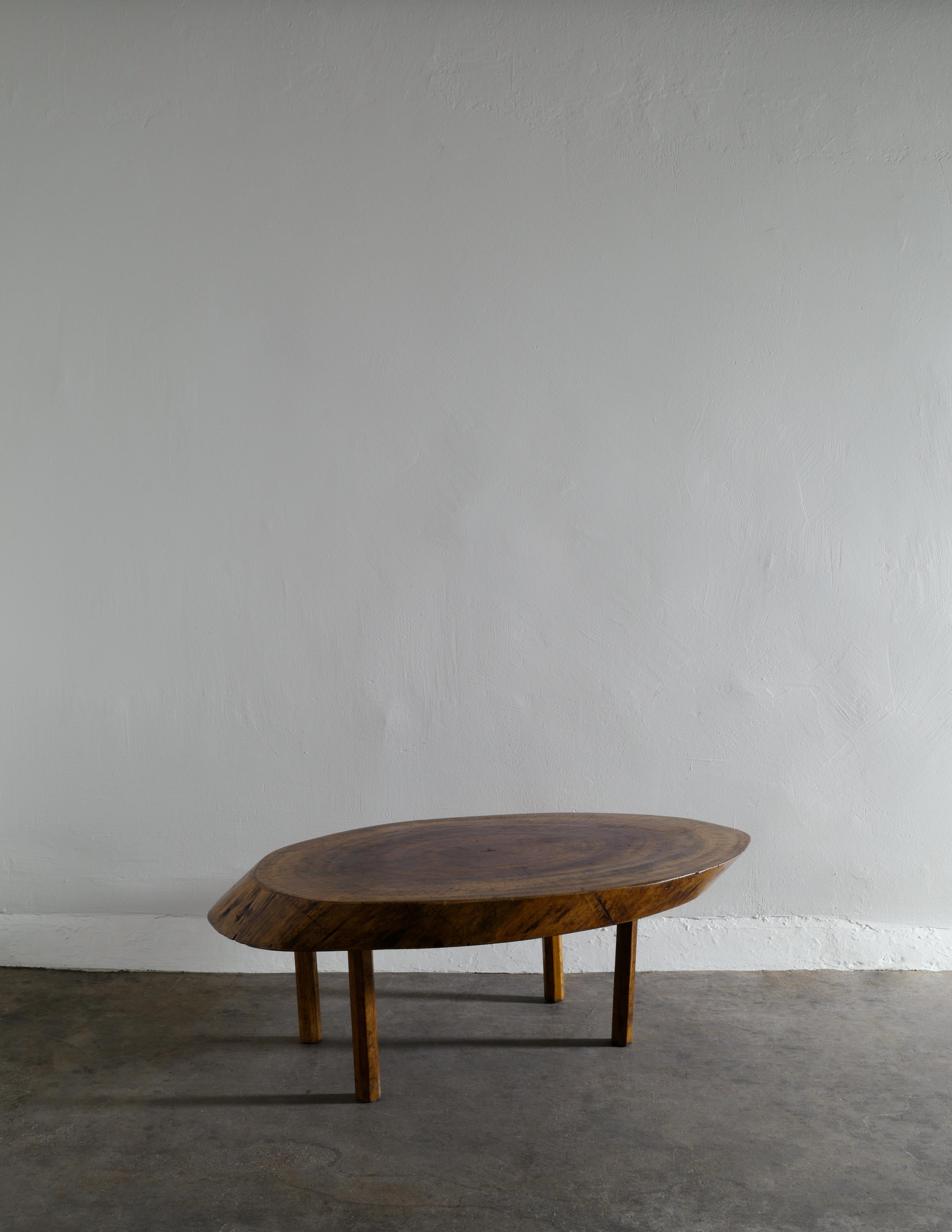 brutalist wood coffee table