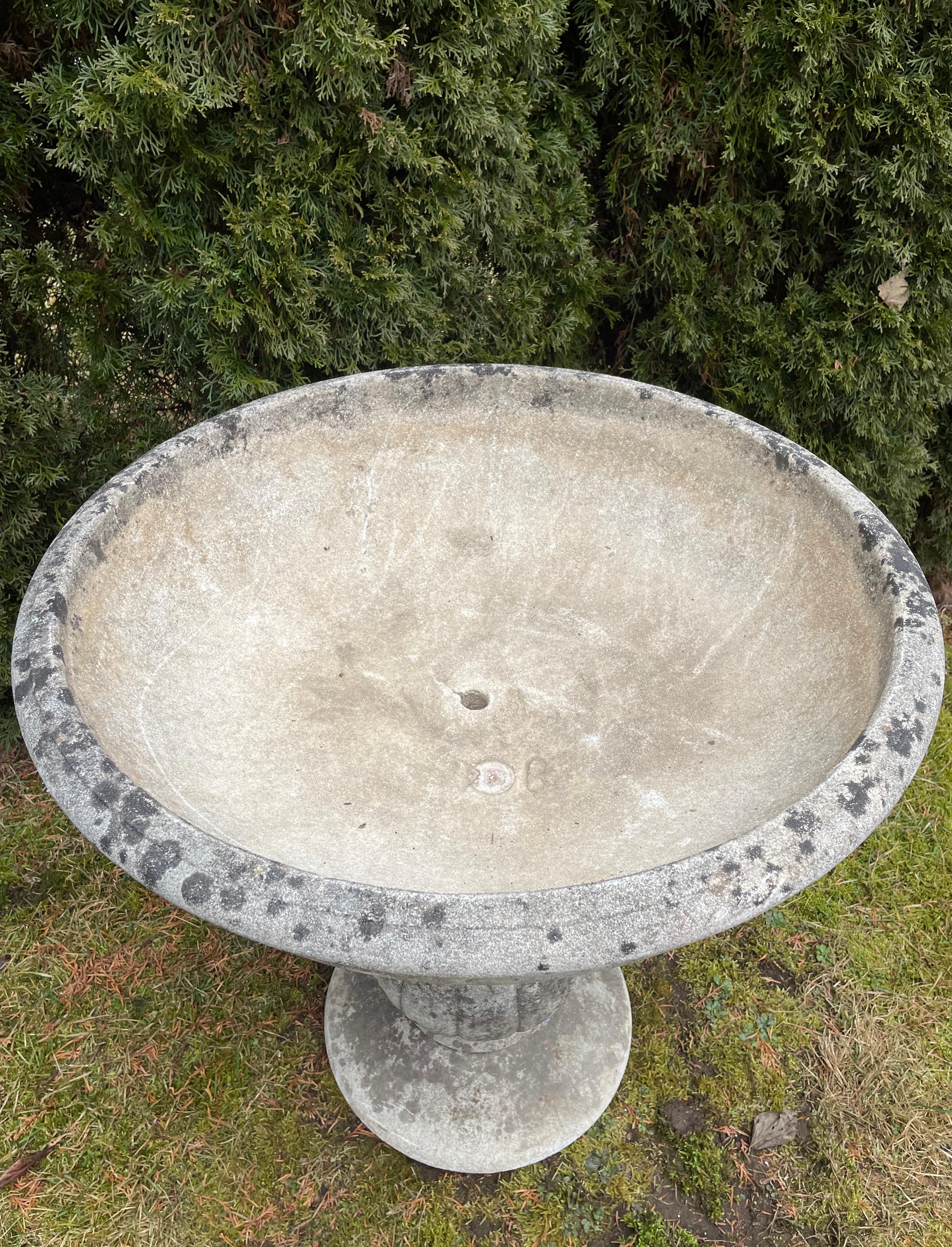 French Midcentury Cast Stone Birdbath / Planter / Fountain / Table Base In Good Condition In Woodbury, CT
