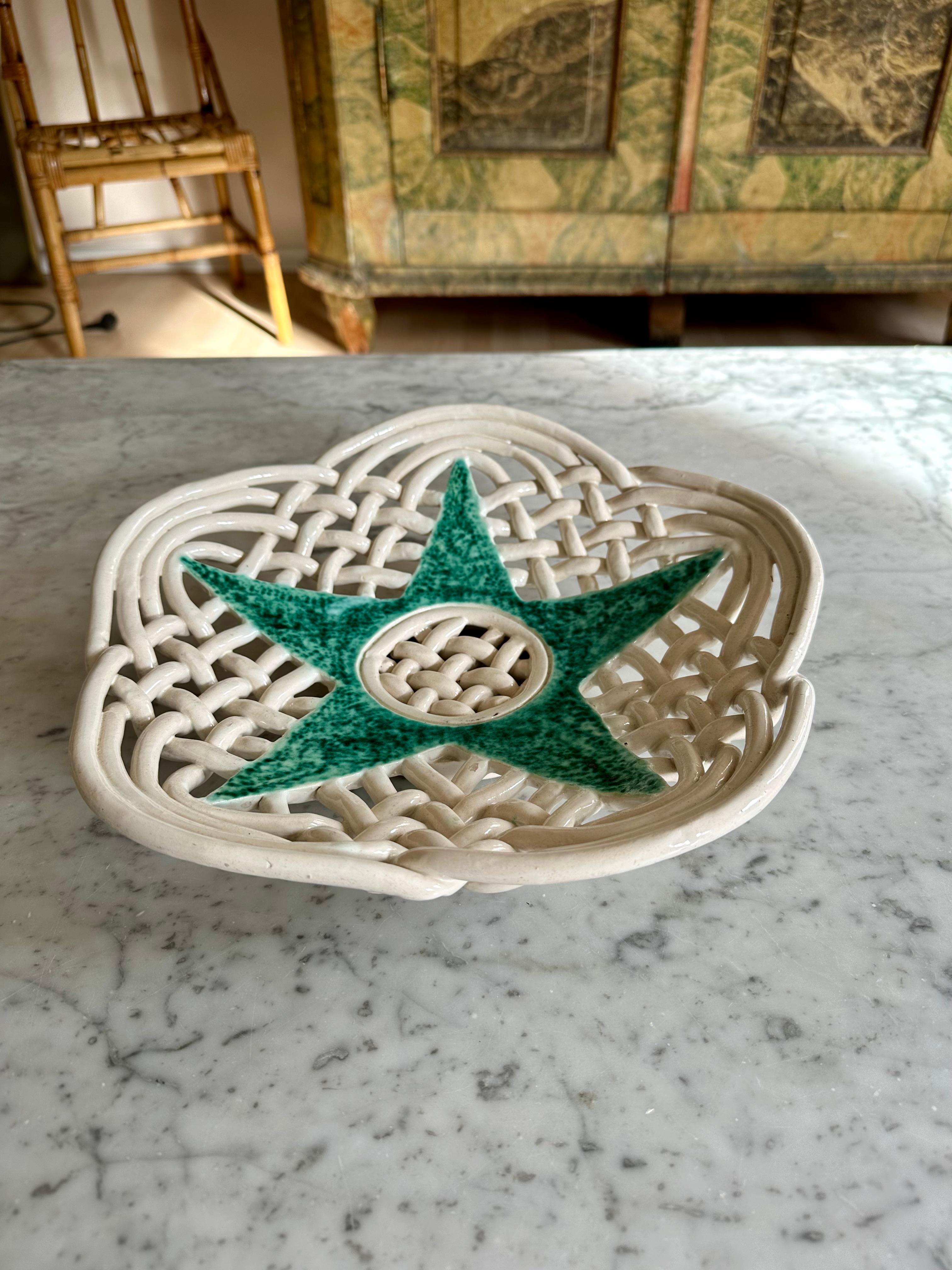 Mid-Century Modern French mid-century ceramic bowl, colorful Cote d’Azur style For Sale