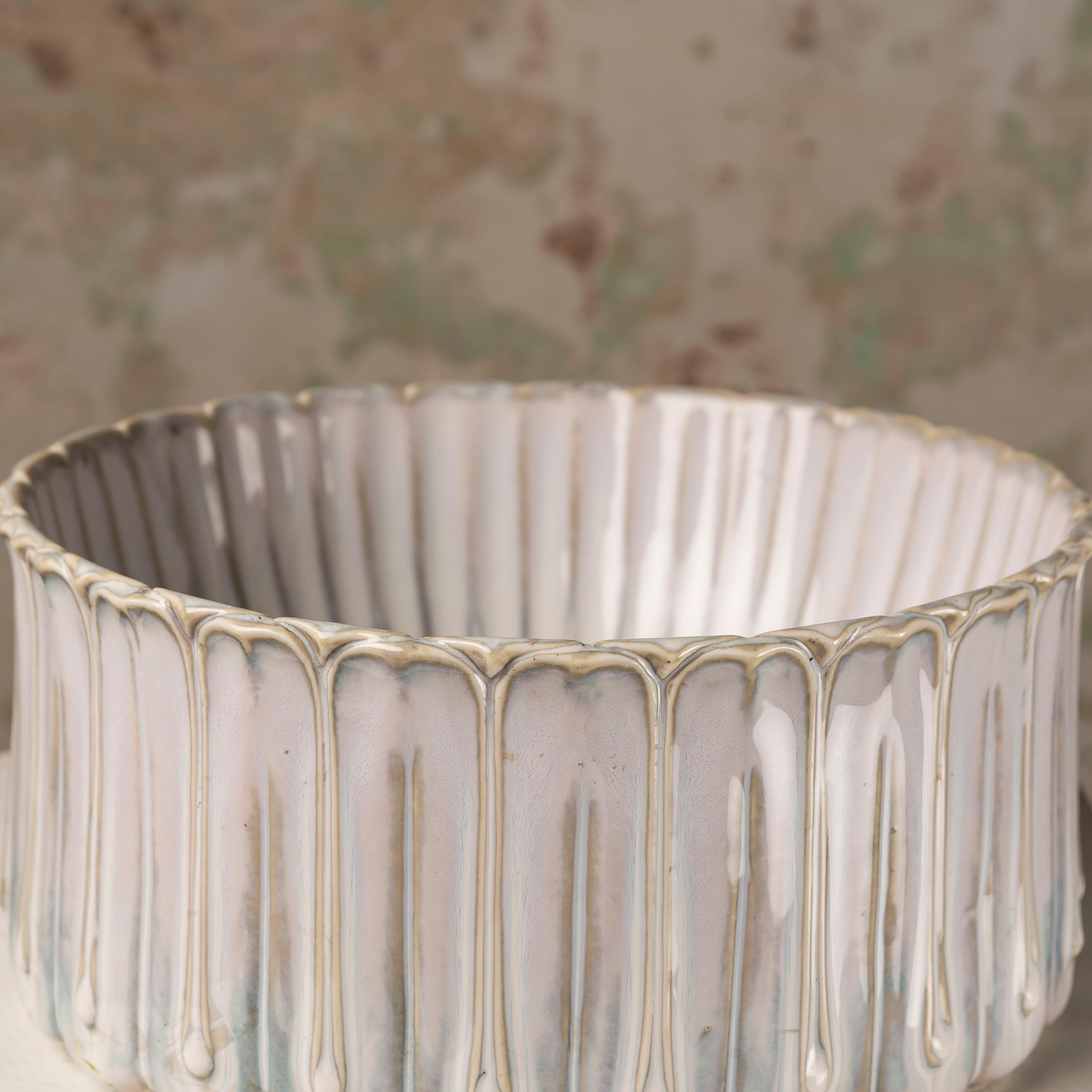 French Mid-Century Ceramic Centerpiece, Vallauris, Nacreous Glaze 1960s For Sale 3