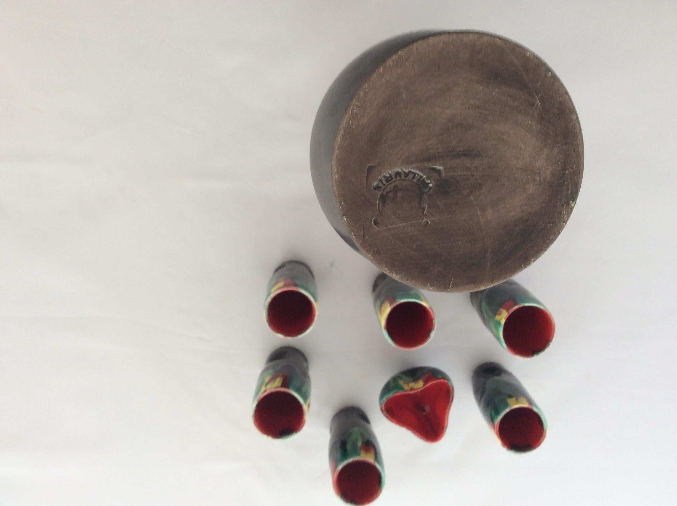 Mid-20th Century French Midcentury Ceramic Liquor or Aperitif Set from Vallauris For Sale