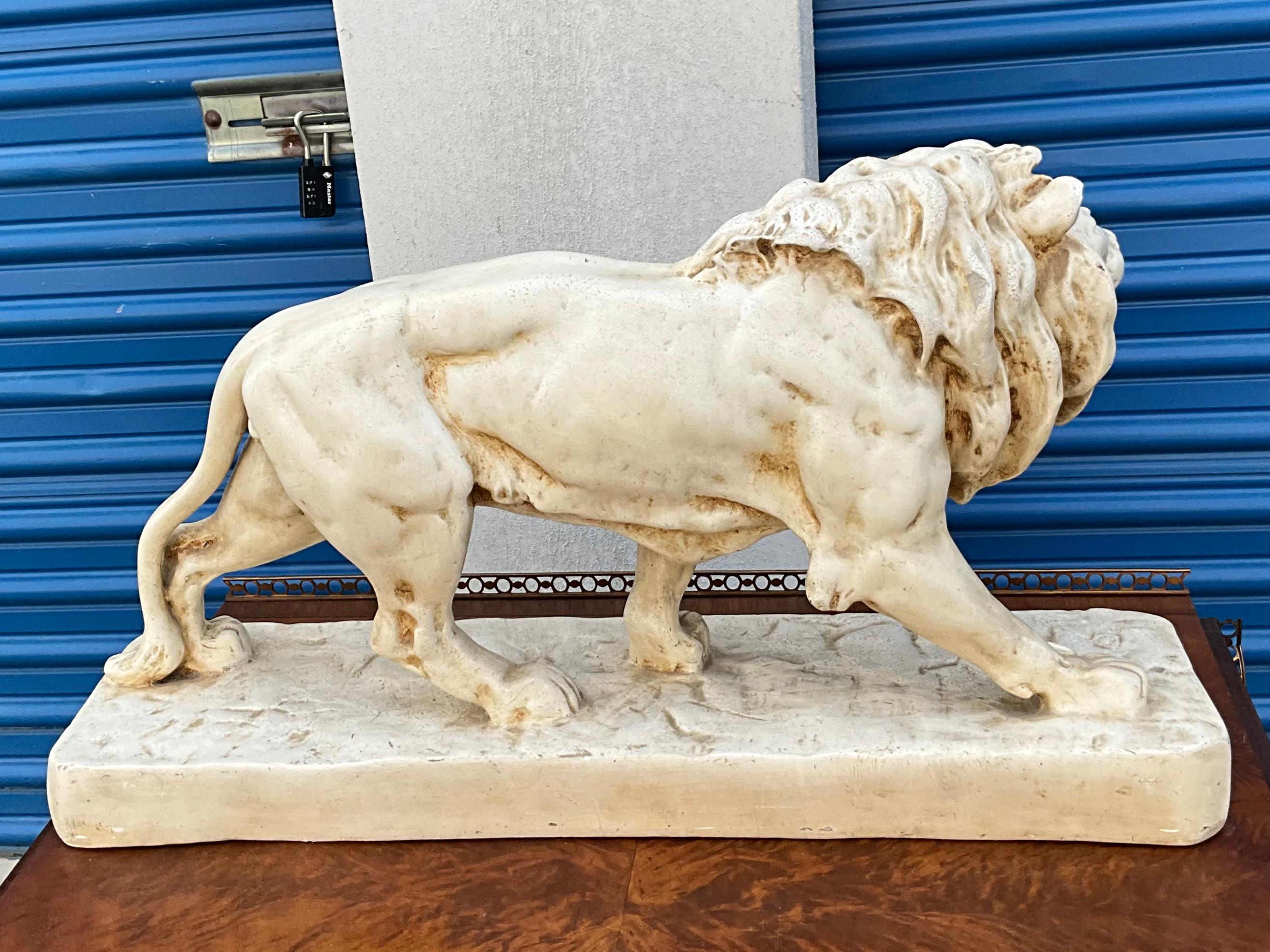 ceramic lion statue