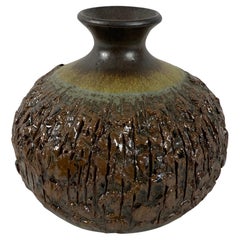 Französische Keramikvase aus der Mitte des Jahrhunderts, Art Brut, Fat Lava-Stil, Deko-Objekt