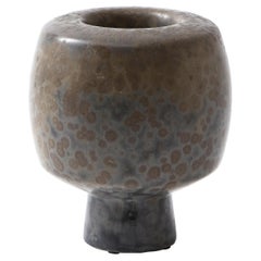 French Mid-Century Ceramic Vase Posed on Narrow Base