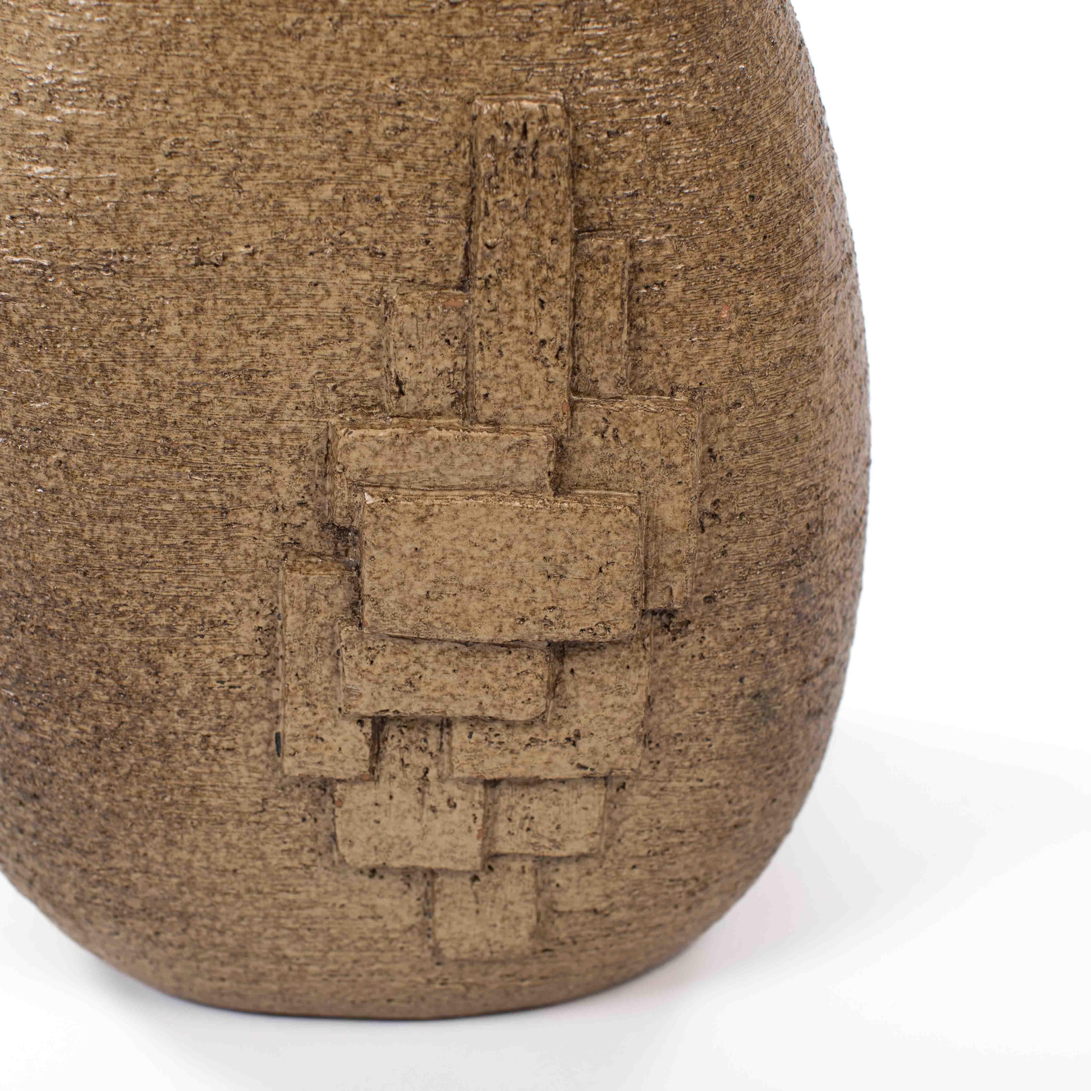 French Mid-Century Ceramic Vase with Geometric Decoration by G. Masarra, 1950s For Sale 6