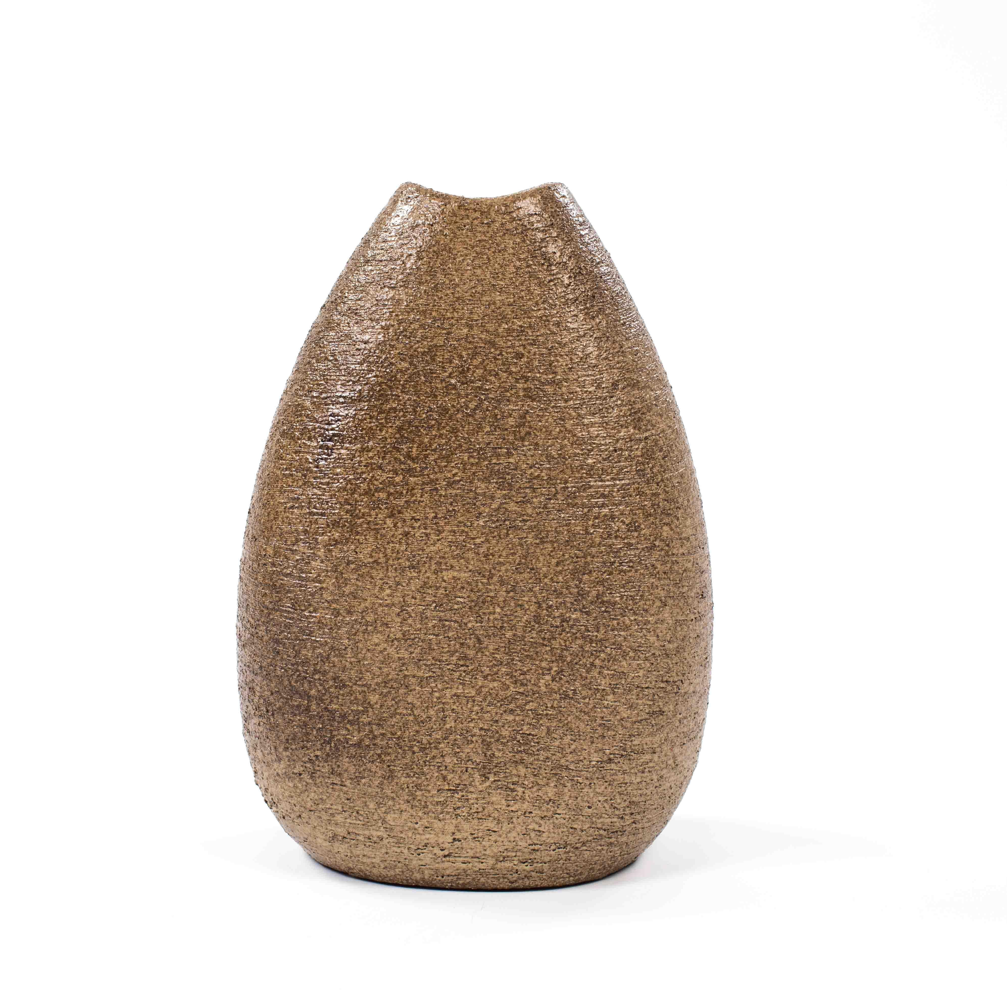Mid-20th Century French Mid-Century Ceramic Vase with Geometric Decoration by G. Masarra, 1950s For Sale