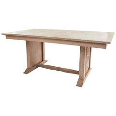 French Mid-Century Cerused Oak Dining Table