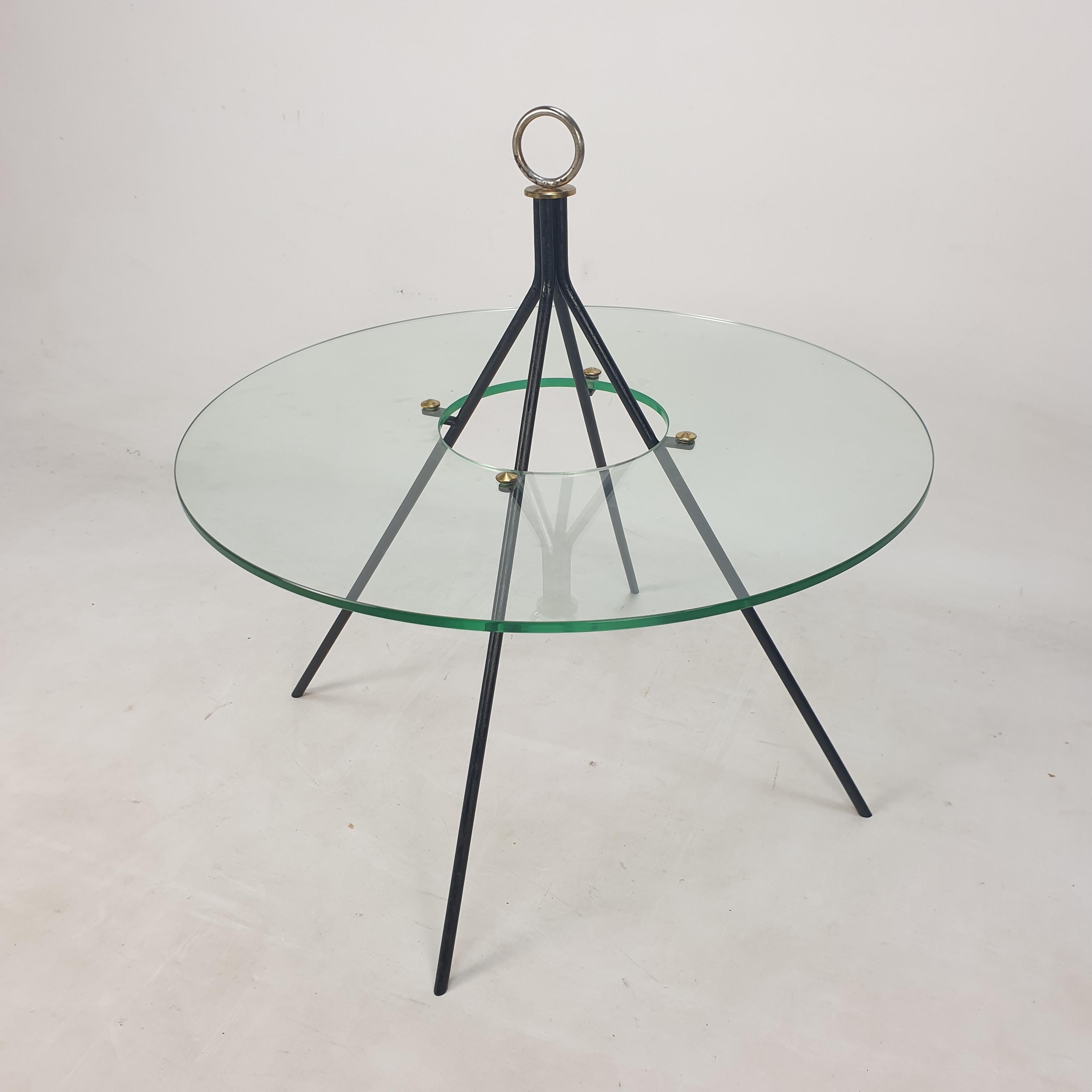 Steel French Mid Century Coffee Table by Claude Delor, 1950's