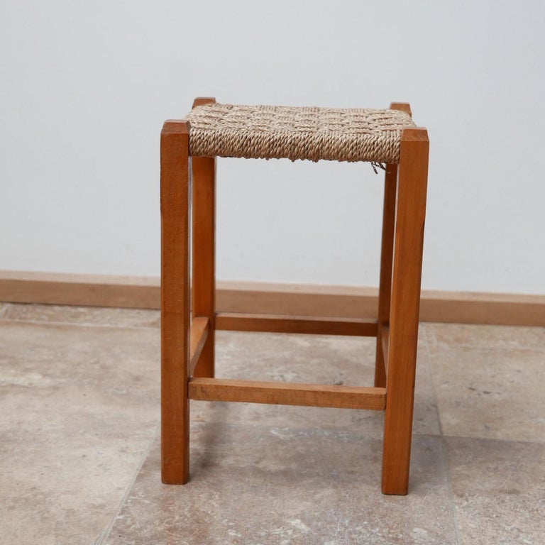 French Midcentury Cord Stool or Side Table For Sale at 1stDibs