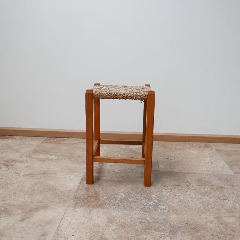 French Midcentury Cord Stool or Side Table For Sale at 1stDibs