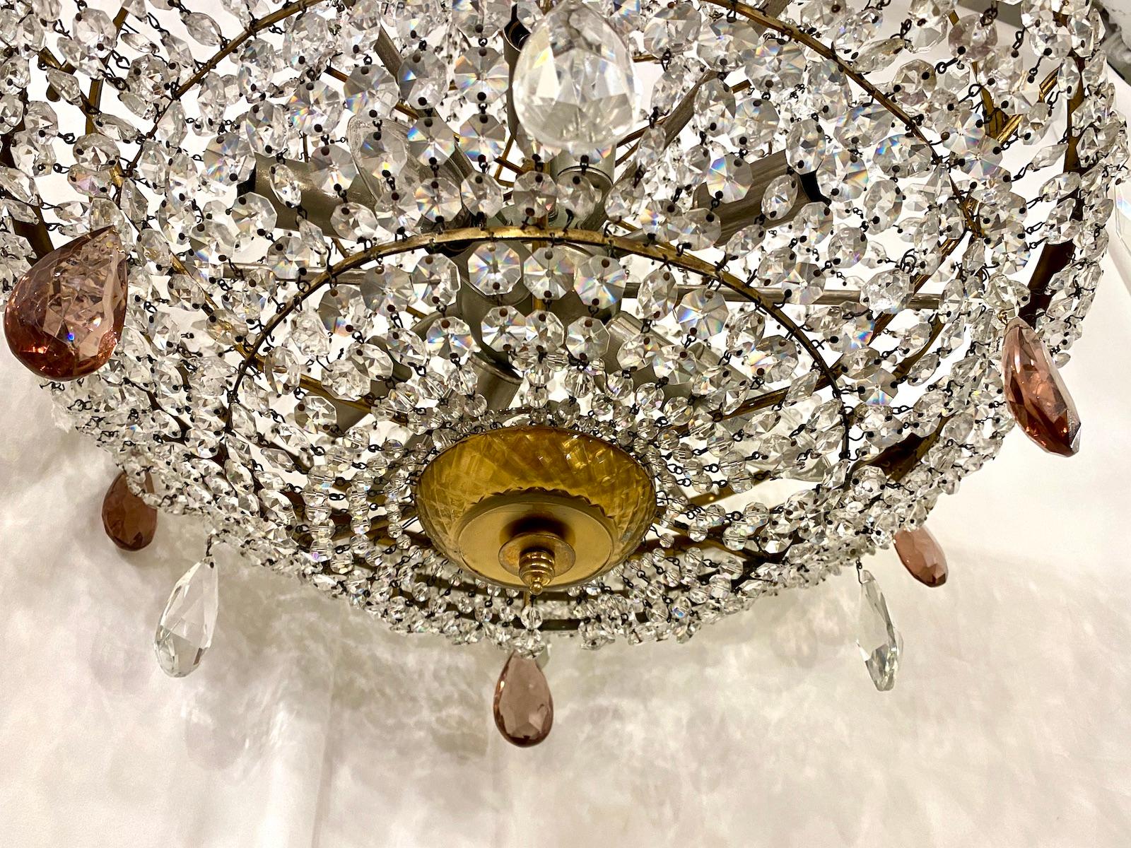 Mid-20th Century French Mid Century Crystal Chandelier