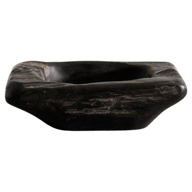 Gran cuenco decorativo francés de madera de ébano de mediados de siglo, Odile Noll, años 70