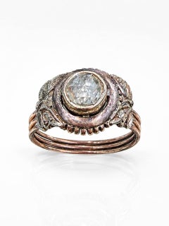 French Mid-Century Diamond Ring, circa 1950–1970, 0.60-carat diamond, two-tone G