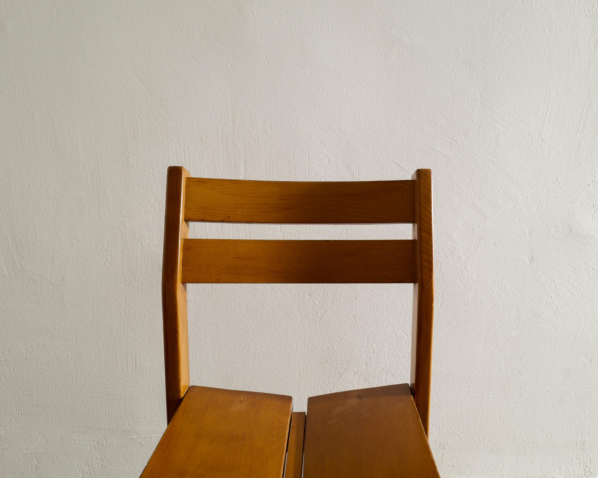 Mid-20th Century French Mid Century Dining Office Chair by Charlotte Perriand for Les Arcs 1960s  For Sale
