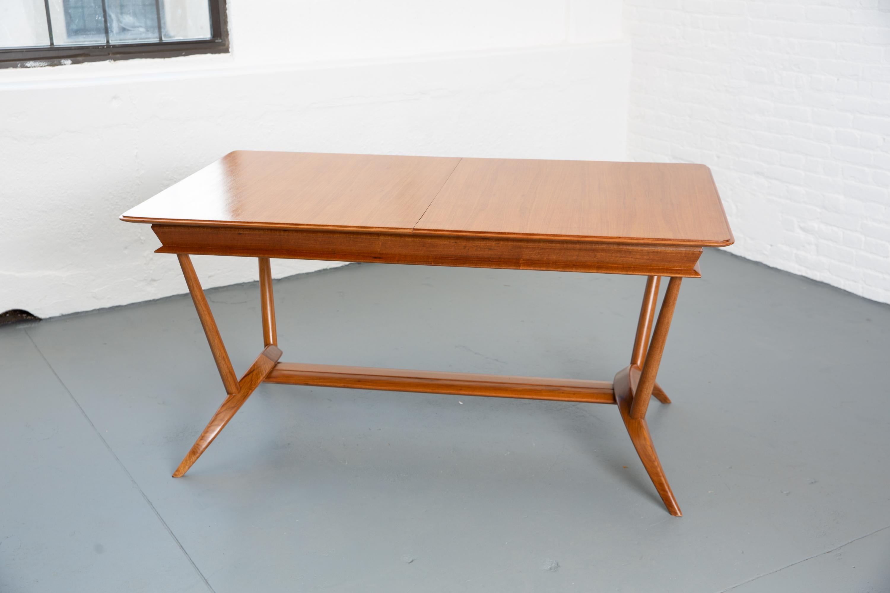French Mid-Century Dining Table/Desk with Leaf For Sale 4