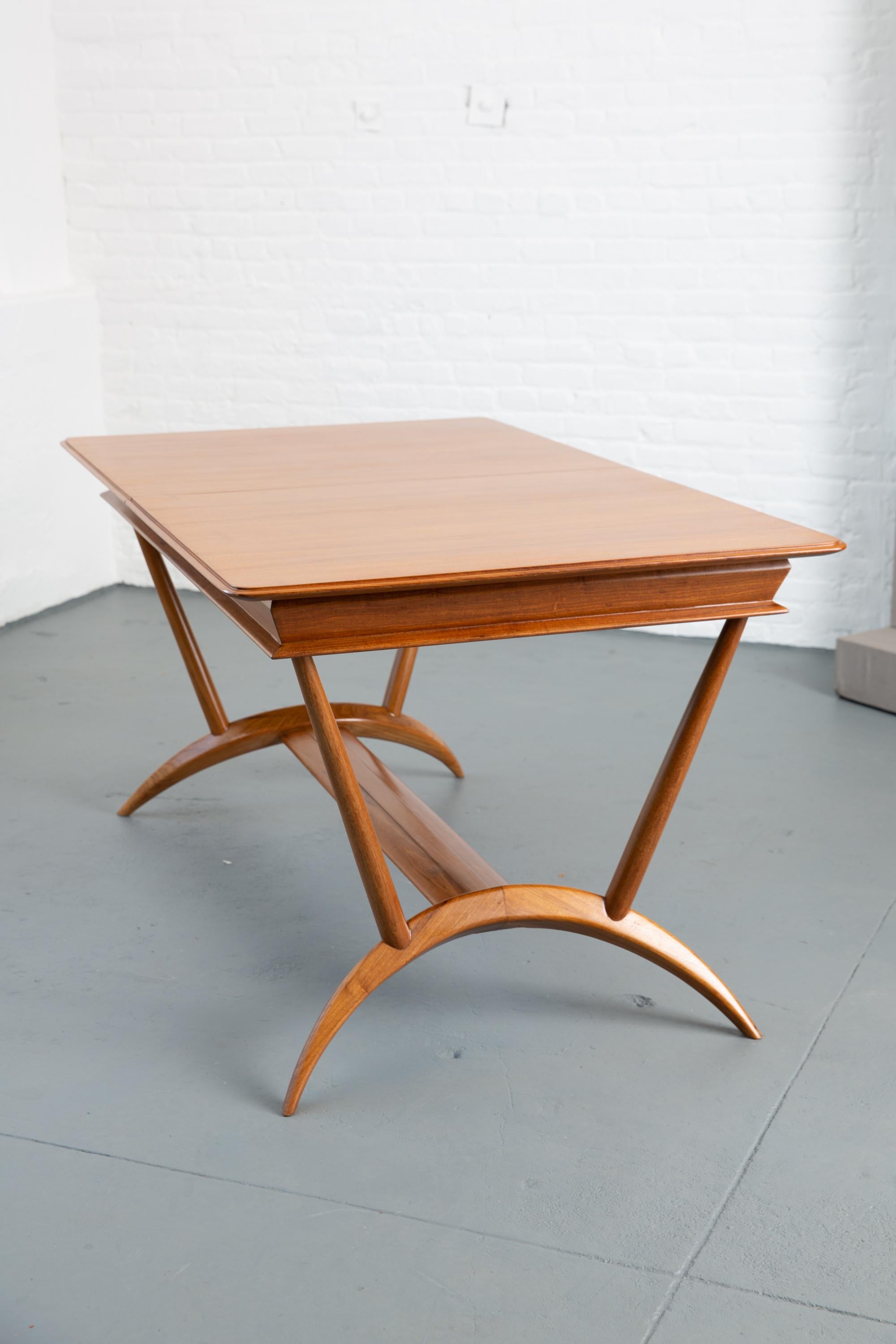 French Mid-Century Dining Table/Desk with Leaf For Sale 5