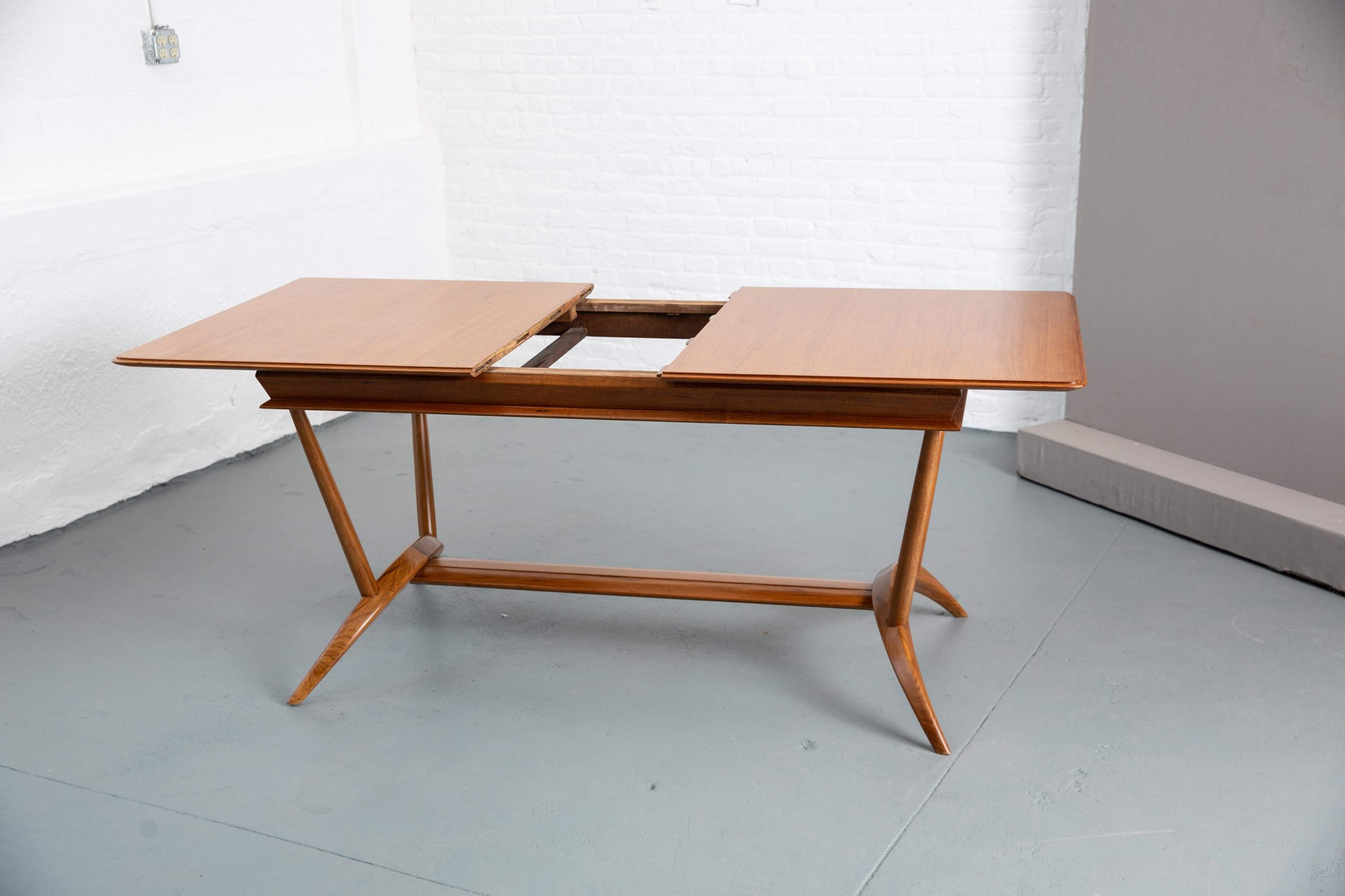 French Mid-Century Dining Table/Desk with Leaf For Sale 10