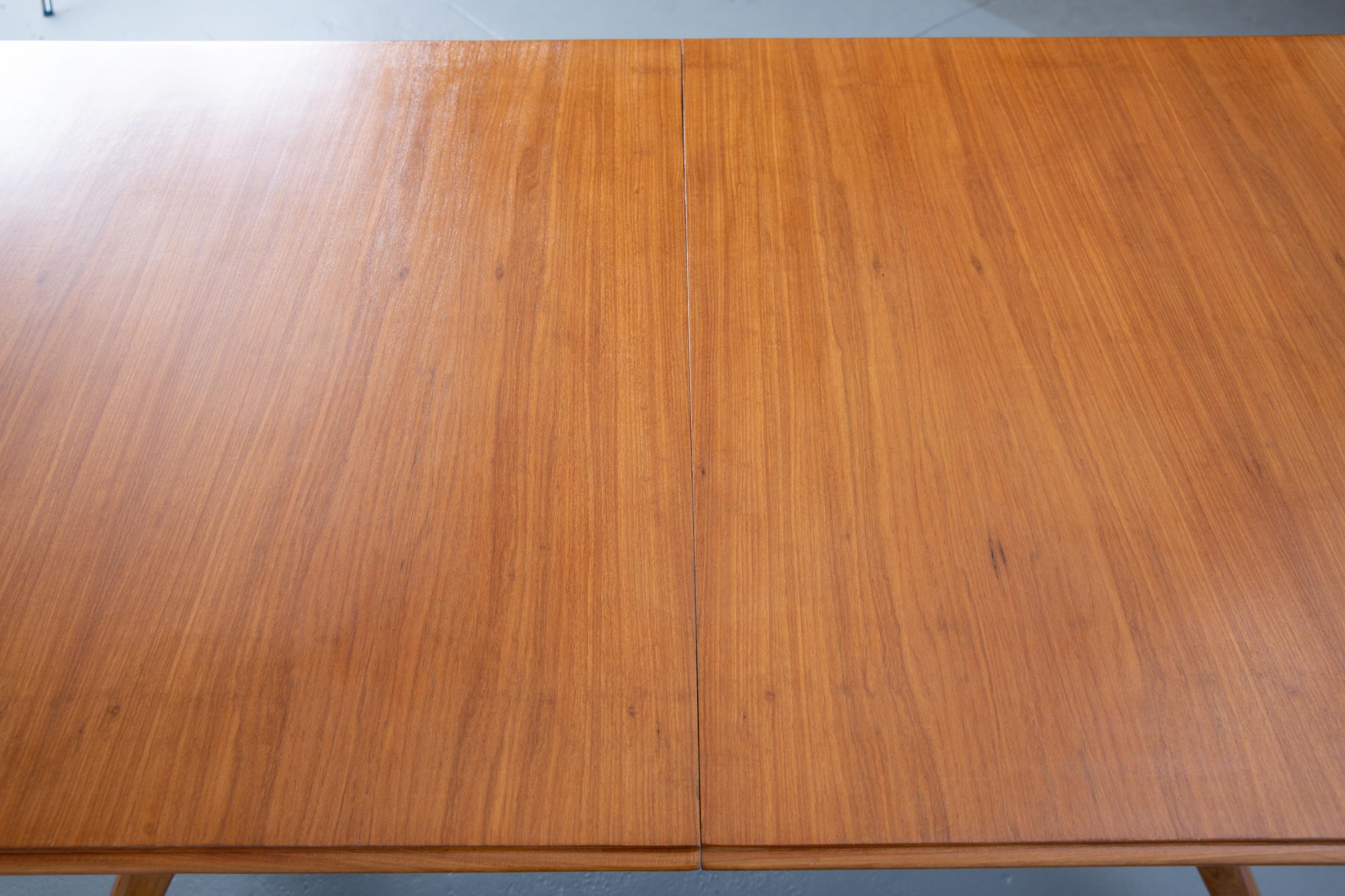 French Mid-Century Dining Table/Desk with Leaf In Good Condition For Sale In New York, NY