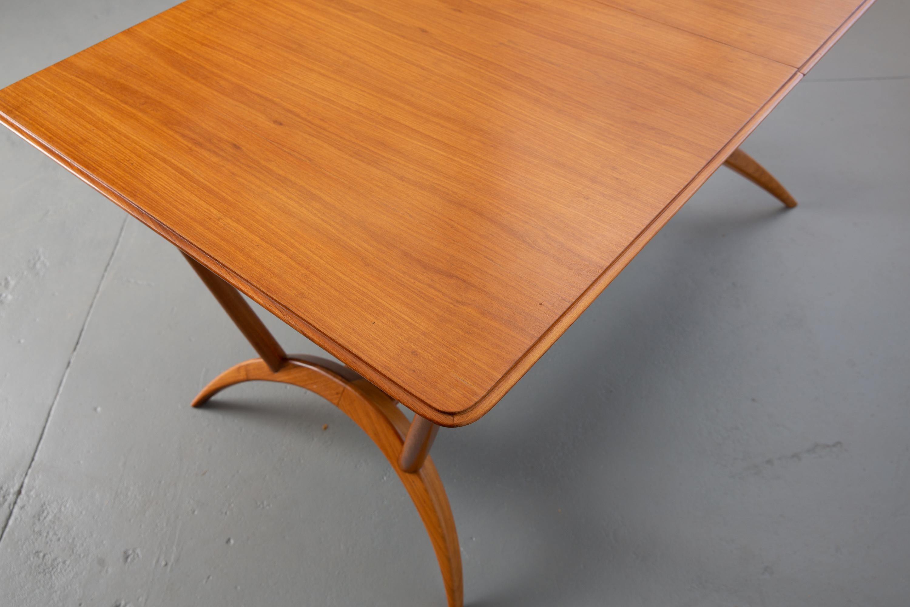 Mid-20th Century French Mid-Century Dining Table/Desk with Leaf For Sale
