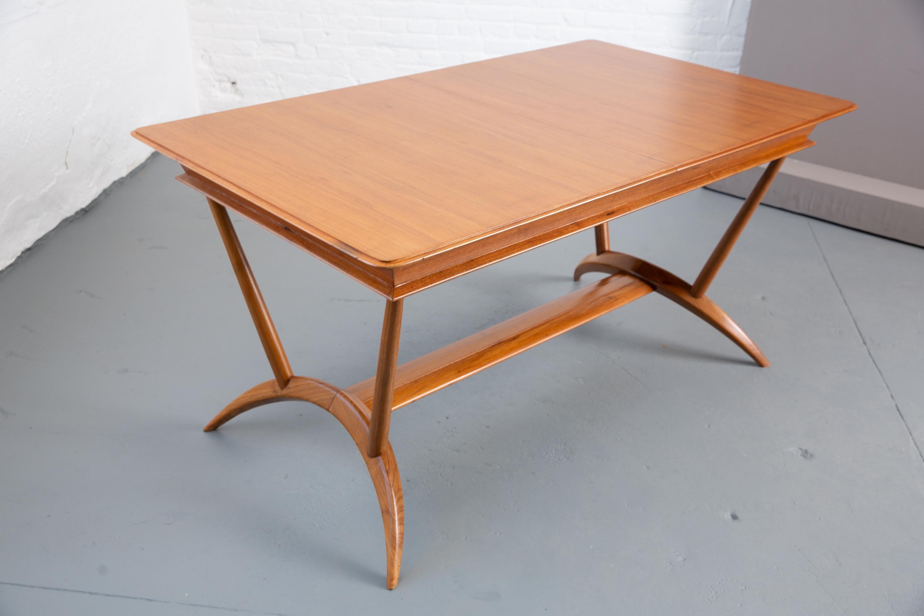 French Mid-Century Dining Table/Desk with Leaf For Sale 3