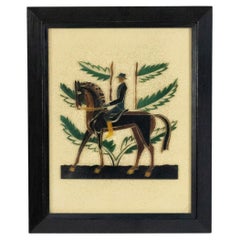 French Mid-Century Equestrian Glass Wall Plaque