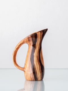 Pichet en faïence Faux Bois du milieu du siècle, Marseille, circa 1950